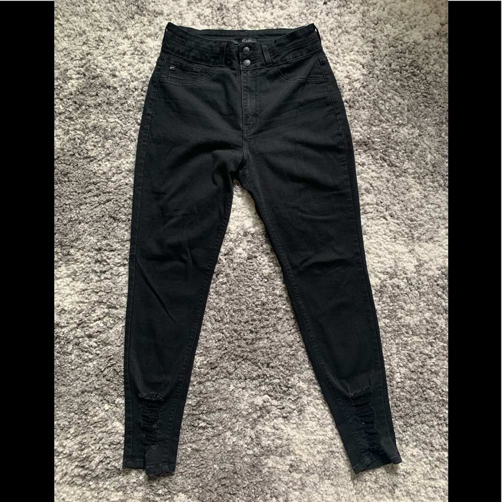 KanCan skinny black jeans with distressed hem